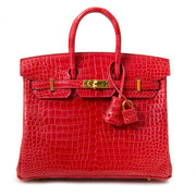 shop safe and secure at labellov.com Hermès Birkin 25 Crocodile Porosus Bougainvillier GHW