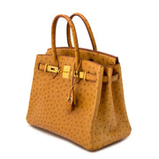 buy and sell your authentic Hermès Birkin 30 Cognac Ostrich GHW
