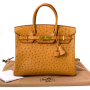 Hermès Birkin 30 Cognac Ostrich GHW kopen en verkopen aan de beste prijs