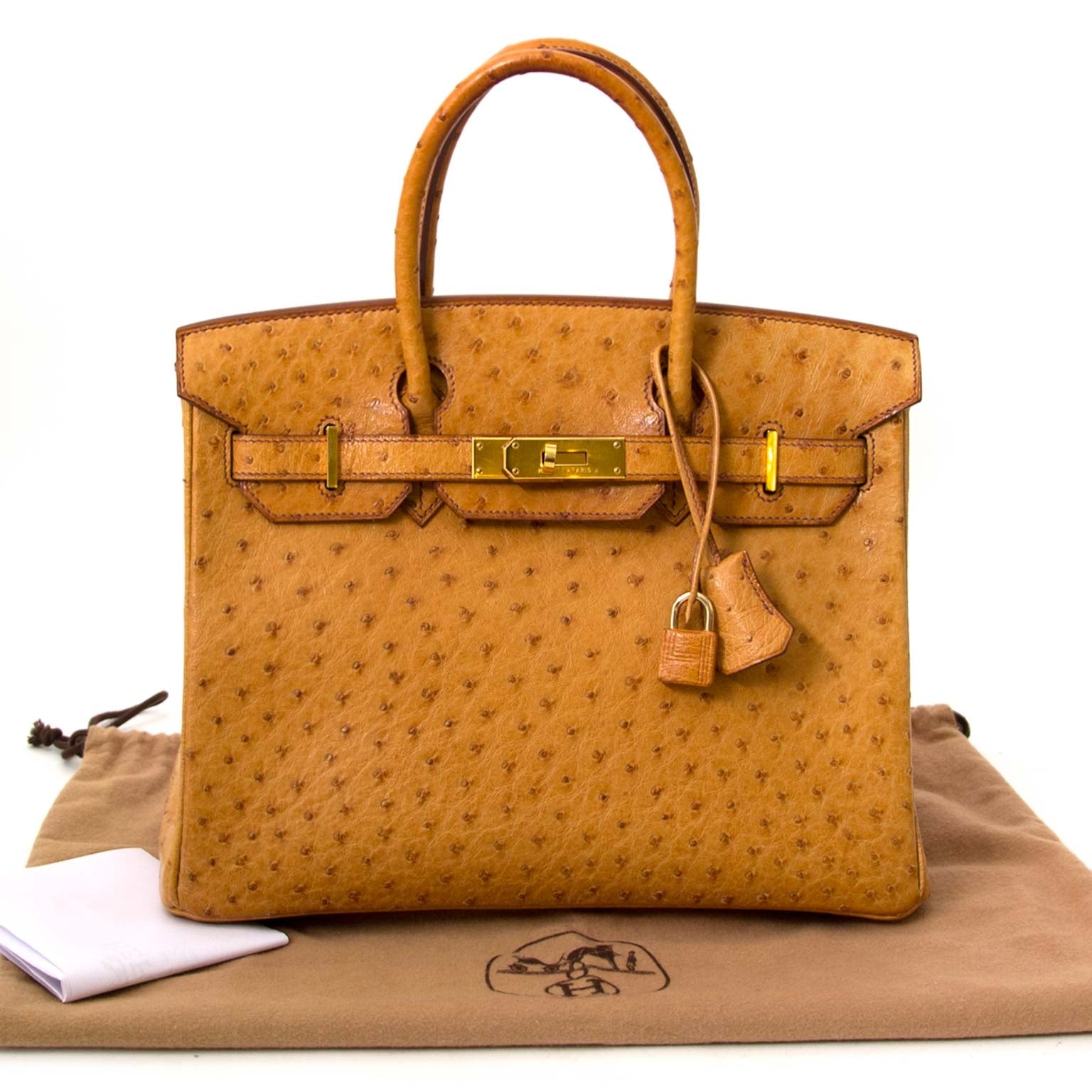 Hermès Birkin 30 Cognac Ostrich GHW kopen en verkopen aan de beste prijs