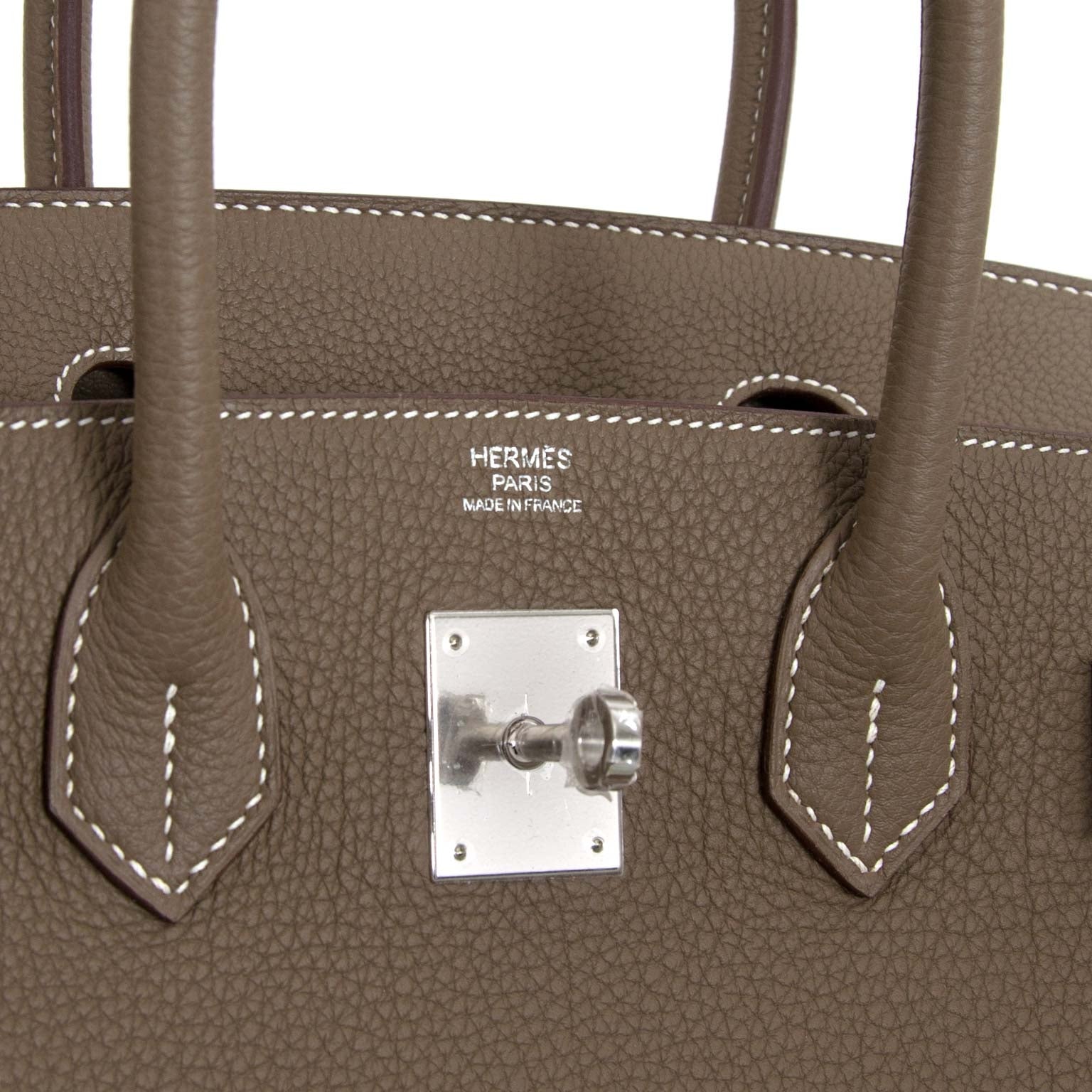 Skip the waiting list and land yourself this exclusive BRAND NEW Hermès Birkin 30 Etoupe Togo PHW for the best price