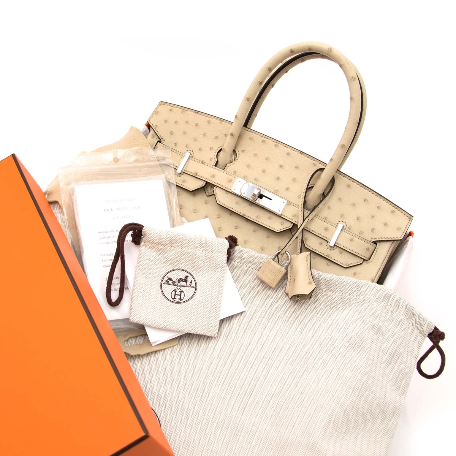 Hermes Birkin 30cm Parchemin Ostrich GHW now online 100% authentic at labellov.com