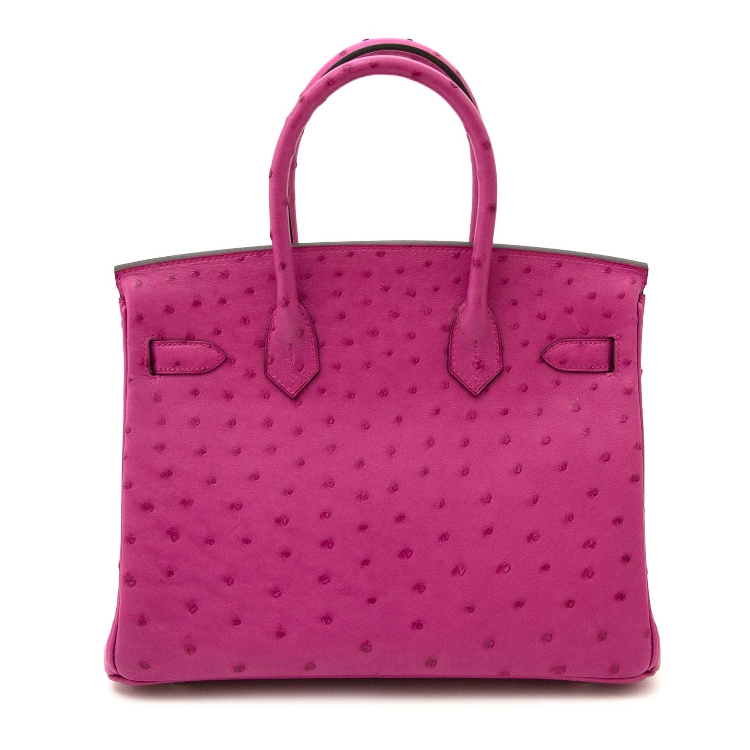 shop safe online secondhand Hermès Birkin 30 Autruche Rose Pourpre PHW