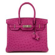 shop online your authentic full set Hermès Birkin 30 Autruche Rose Pourpre PHW