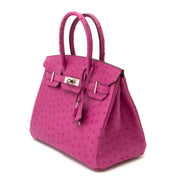 shop online your authentic full set Hermès Birkin 30 Autruche Rose Pourpre PHW