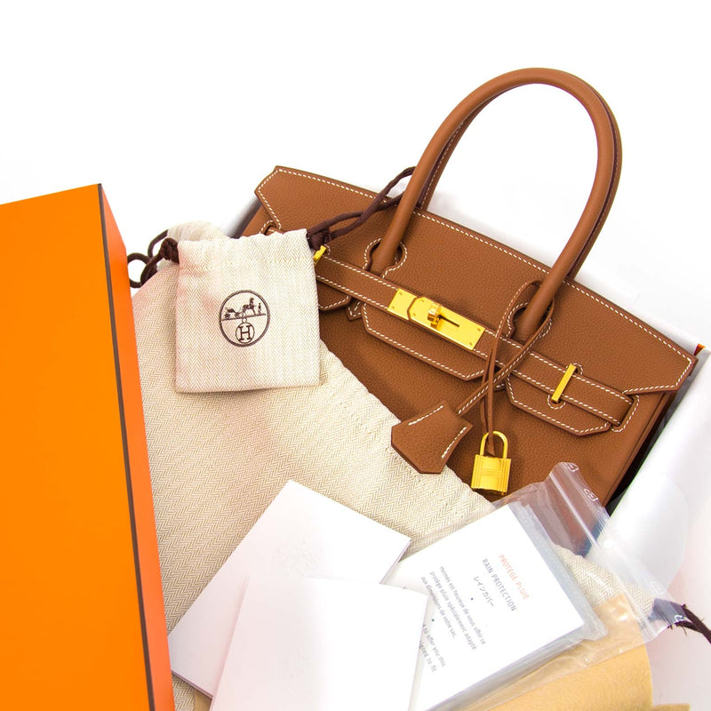 *Never Used* Hermès Birkin 30 Togo Gold GHW online tegen de beste prijs
