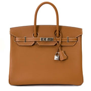 Hermès Birkin 35 Epsom Gold PHW for sale exclusively at Labellov secondhand luxury