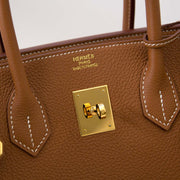 koop veilig online jou tweedehands *As New* Hermes Birkin 35 Togo Gold GHW