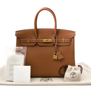 worldwide shipping 100% authentic luxury *As New* Hermes Birkin 35 Togo Gold GHW