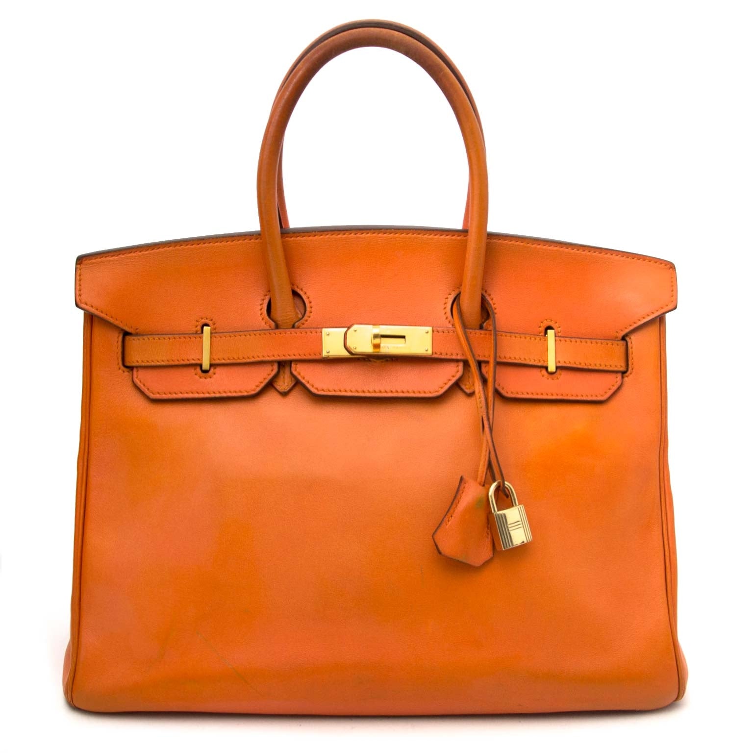 koop velig online tegen de beste prijs Hermes Swift Birkin 35 Orange Hermes PHW