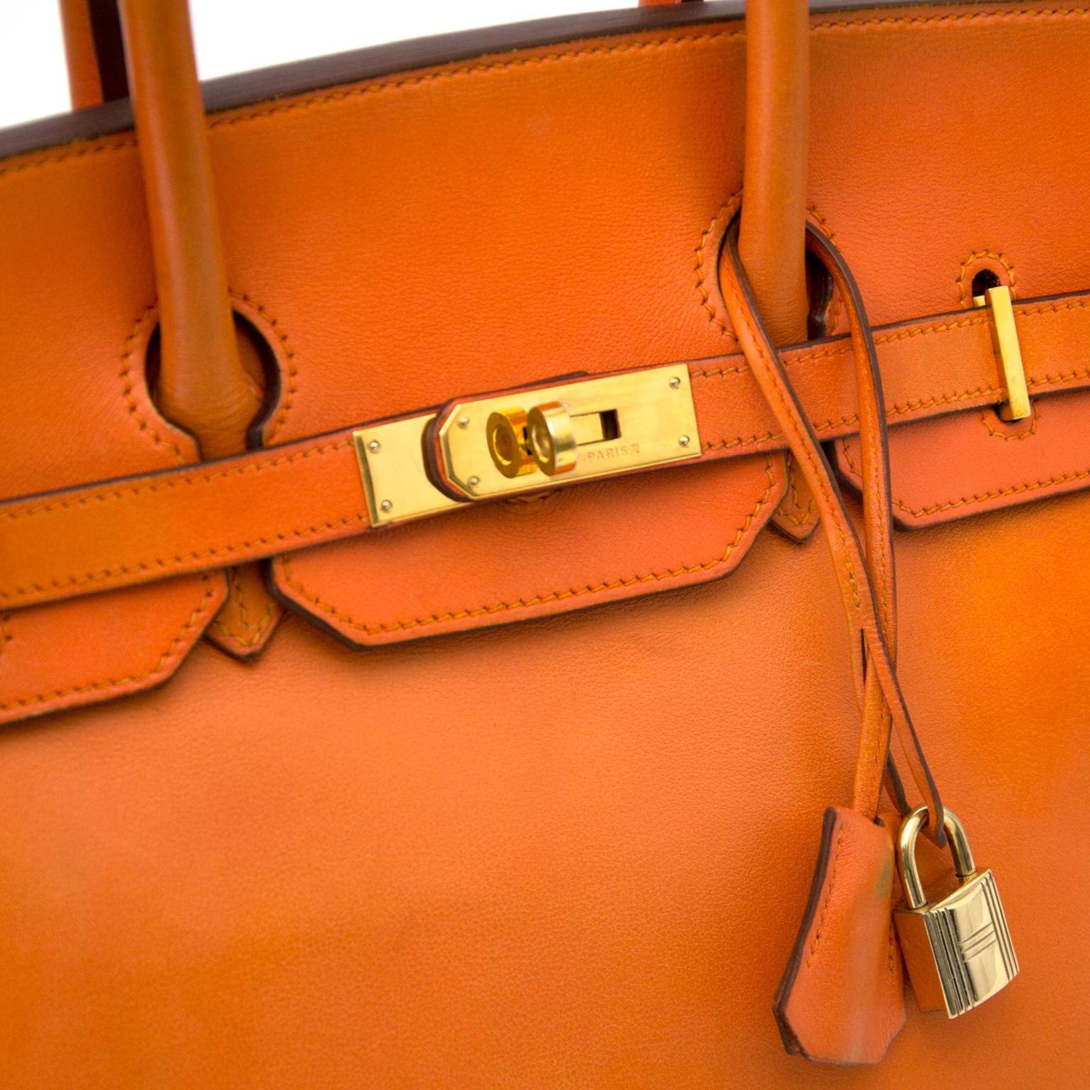 acheter en ligne seconde main Hermes Swift Birkin 35 Orange Hermes PHW
