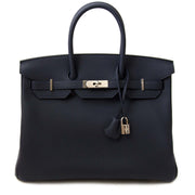 Authentic Hermès Birkin 35 Togo Bleu Nuit PHW for the best price at Labellov