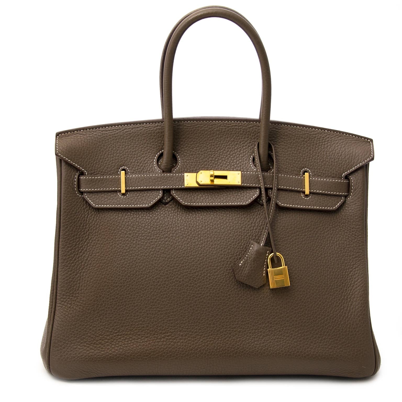 Hermès Birkin 35 Etoupe Clemence Taurillon GHWacheter en ligne seocnde main