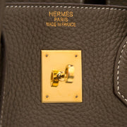 koop veilig online tegen de beste prijs Hermès Birkin 35 Etoupe Clemence Taurillon GHW