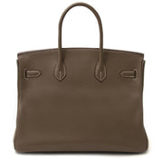 koop veilig online tegen de beste prijs Hermès Birkin 35 Etoupe Clemence Taurillon GHW