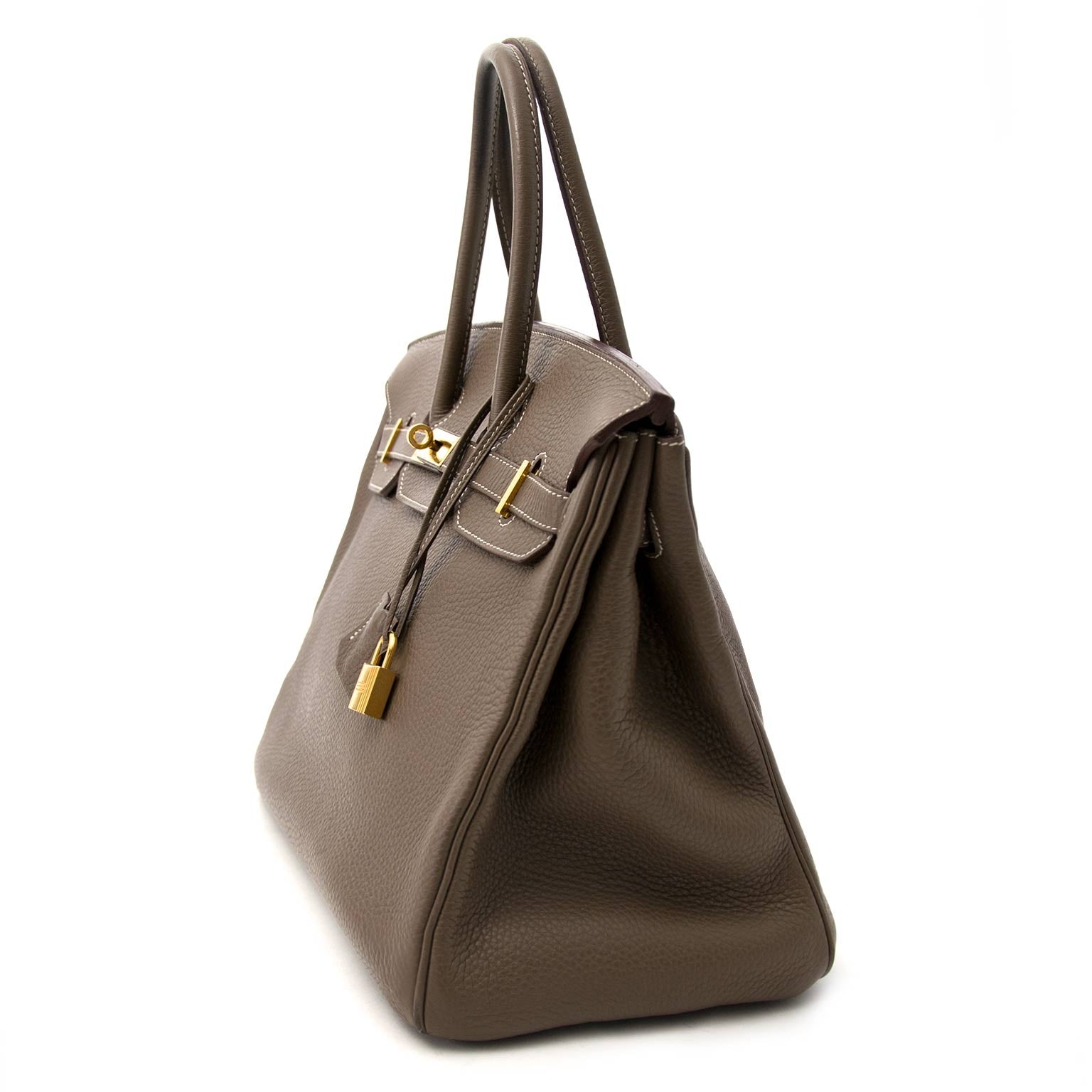 acheter en ligne pour le meilleur prix Hermès Birkin 35 Etoupe Clemence Taurillon GHW