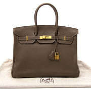 Hermès Birkin 35 Etoupe Clemence Taurillon GHW