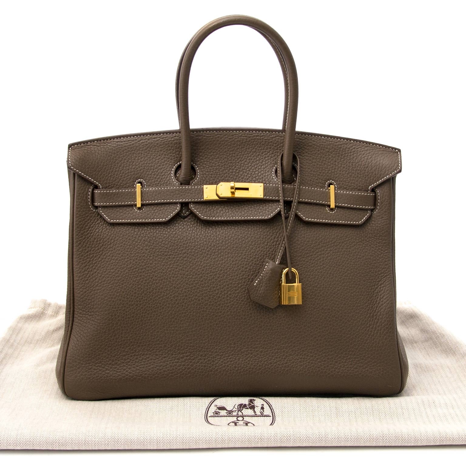 Hermès Birkin 35 Etoupe Clemence Taurillon GHW