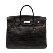 Hermès Birkin 40 Crocodile Porosus Matte Black PHW