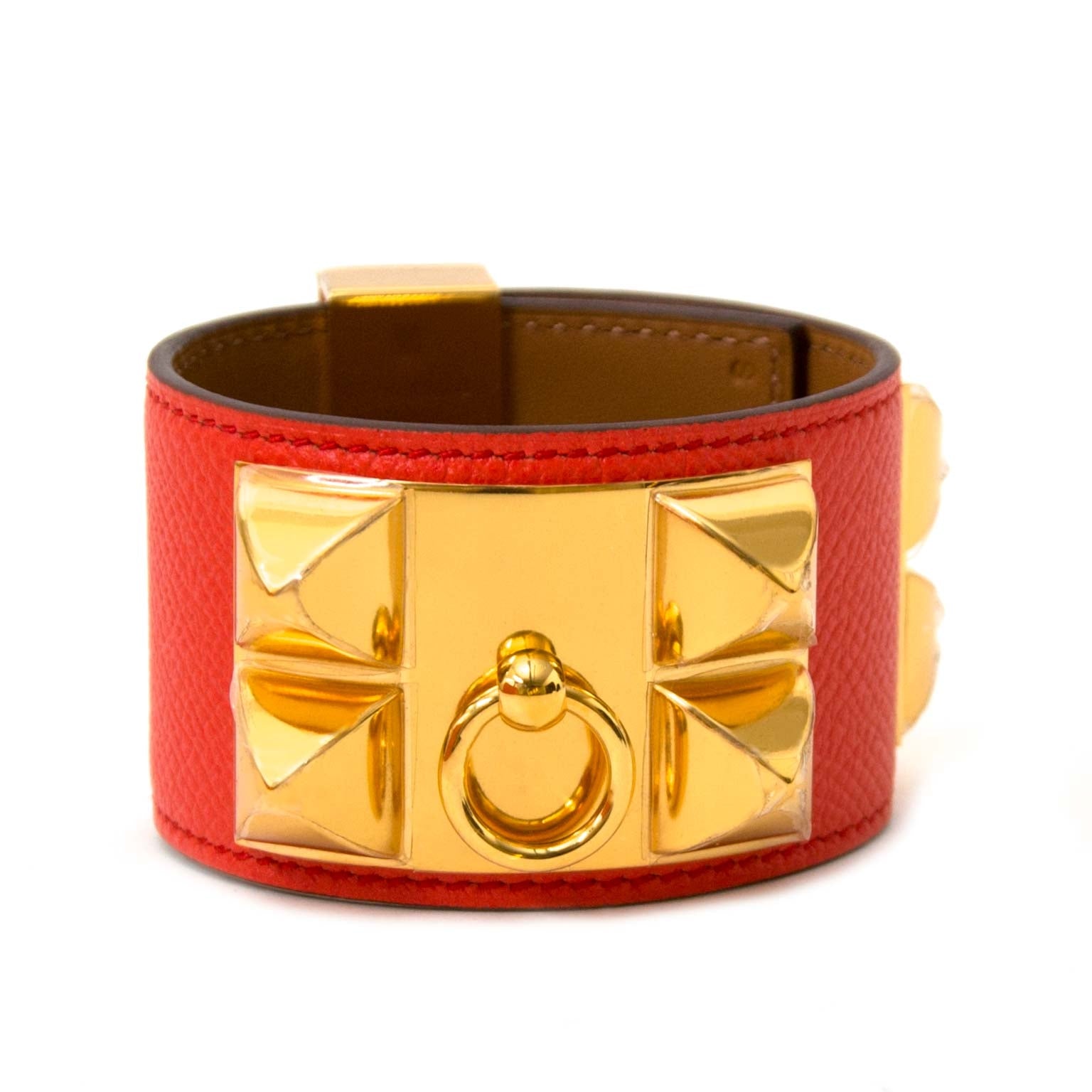 acheter en ligne seconde main Never Used Hermes Orange Poppy Collier De Chien