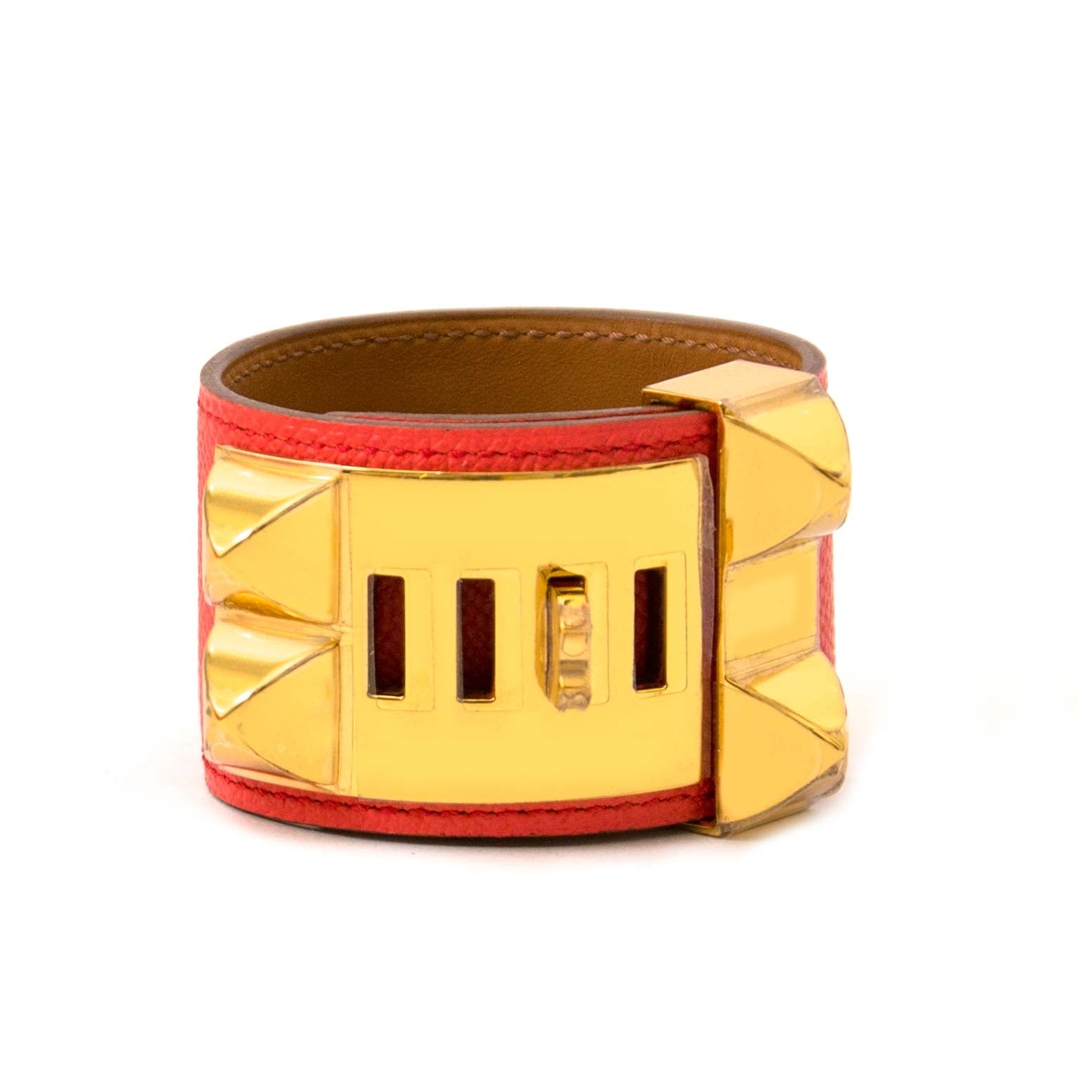 shop safe online at the best price Never Used Hermes Orange Poppy Collier De Chien