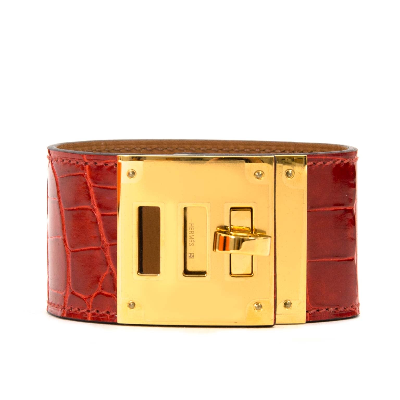 skip the waitinglist shop safe online *Brand New* Hermes Kelly Dog Alligator Mississippiensis Bracelet