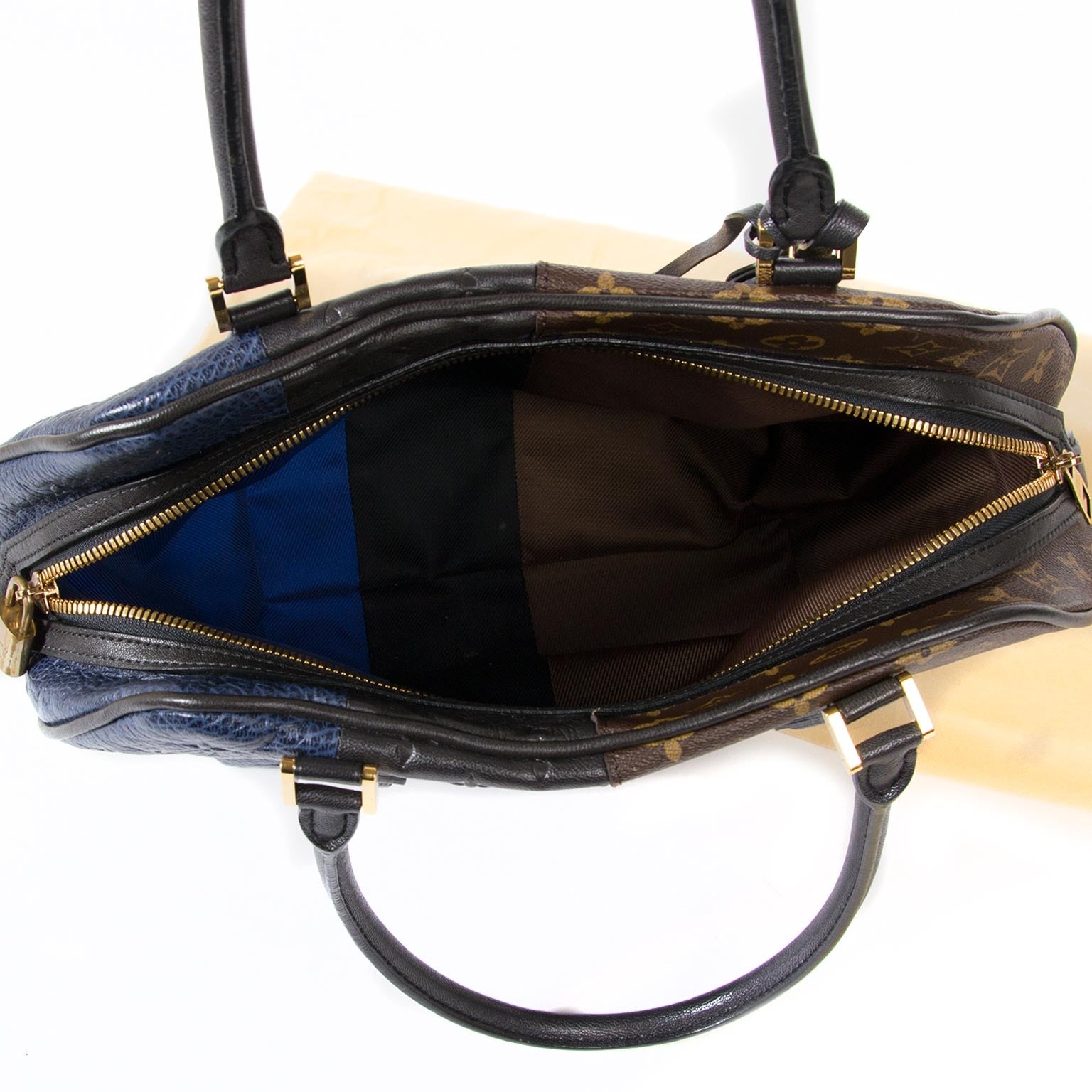Louis Vuitton Monogram Blocks Marine Tote Bag at labellov vintage fashion webshop belgium