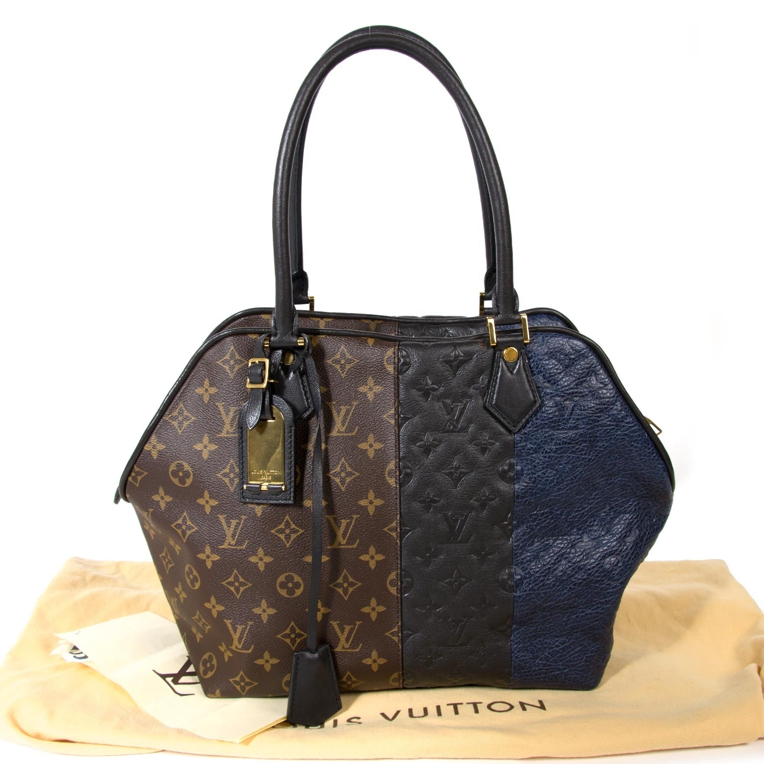 Louis Vuitton Monogram Blocks Marine Tote Bag at labellov vintage fashion webshop belgium