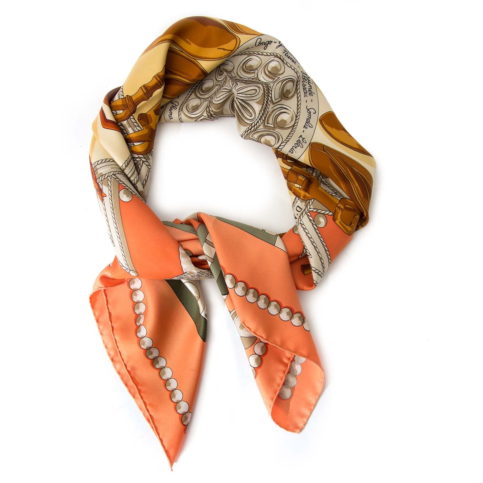 Hermès Silk Scarf Carré Cuillers d'Afrique