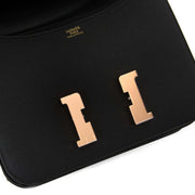 Hermès Constance III 24cm Veau Epsom Noir Rose Gold Hardware