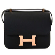Hermès Constance III 24cm Veau Epsom Noir Rose Gold Hardware for sale online at Labellov