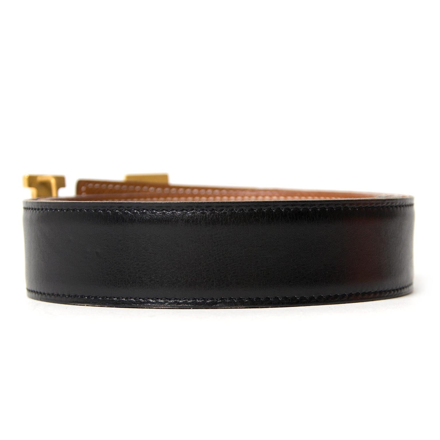 Hermès Reversible Black/Brown Constance H Belt - Size 80 now for sale at labellov vintage fashion webshop belgium