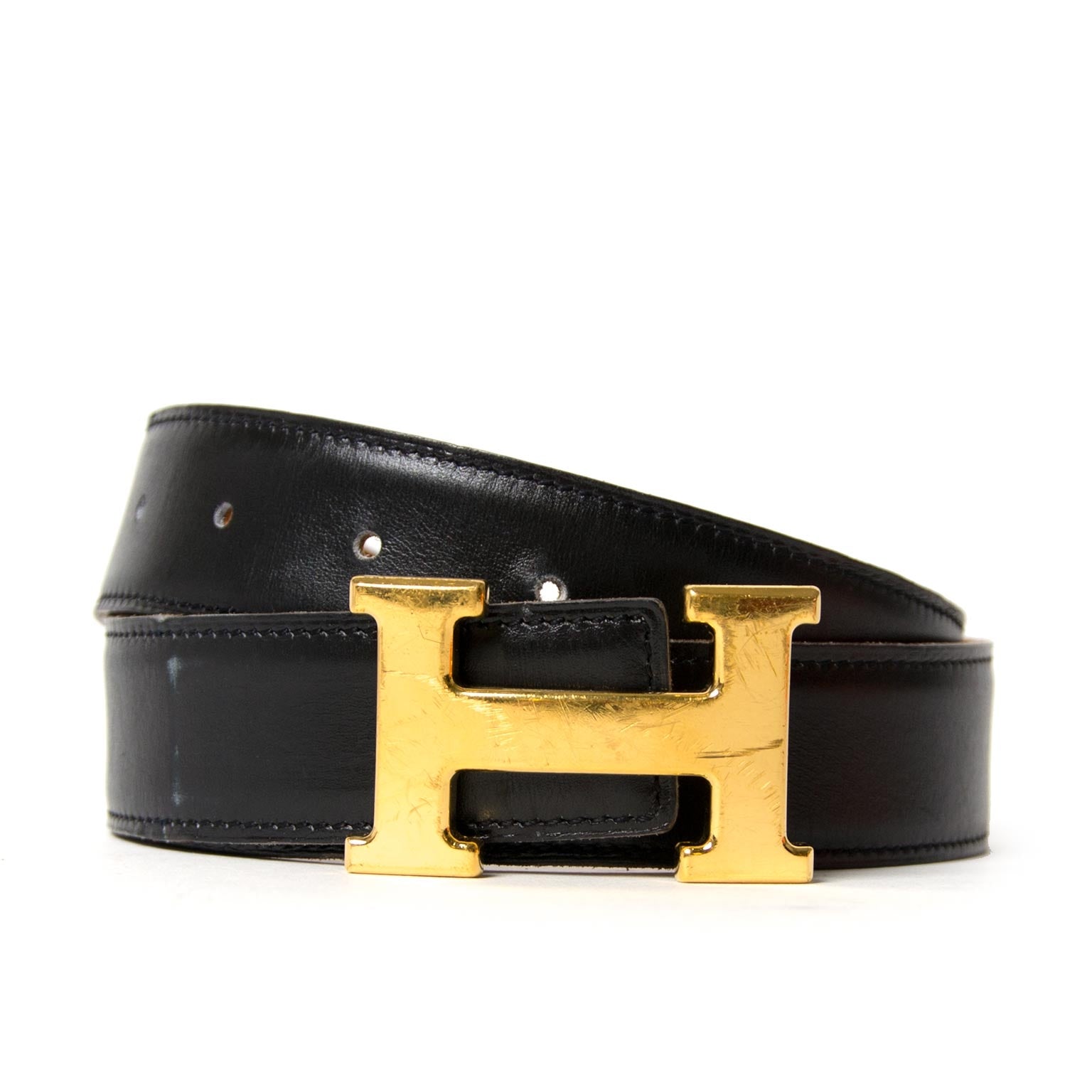 Hermès Reversible Black/Brown Constance H Belt - Size 80 now for sale at labellov vintage fashion webshop belgium