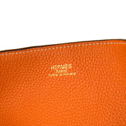 koop authentieke Hermès Double Sens 45 Taurillon Clemence Gold Orange bij labellov antwerpen