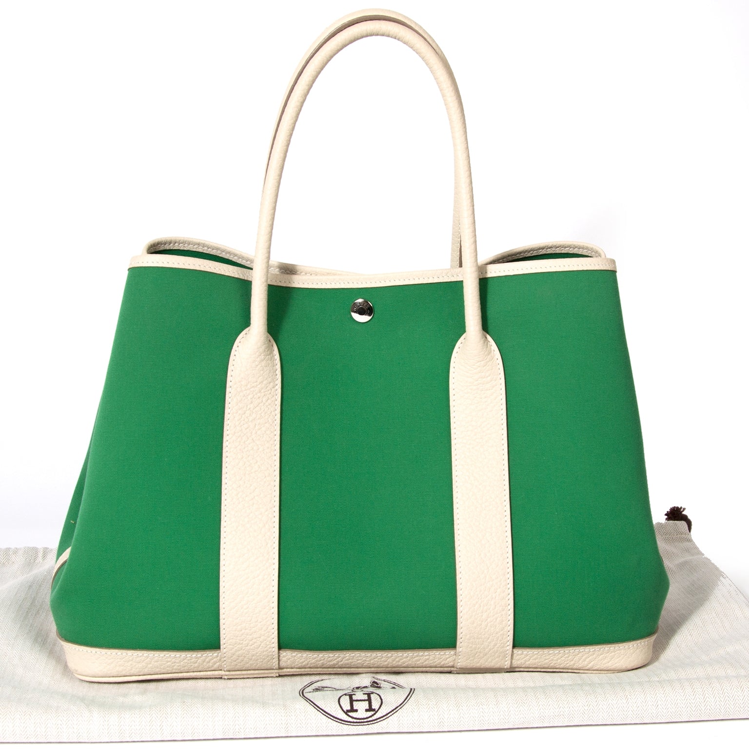 shop safe online secondhand Hermès Green And Beige Garden Party 36
