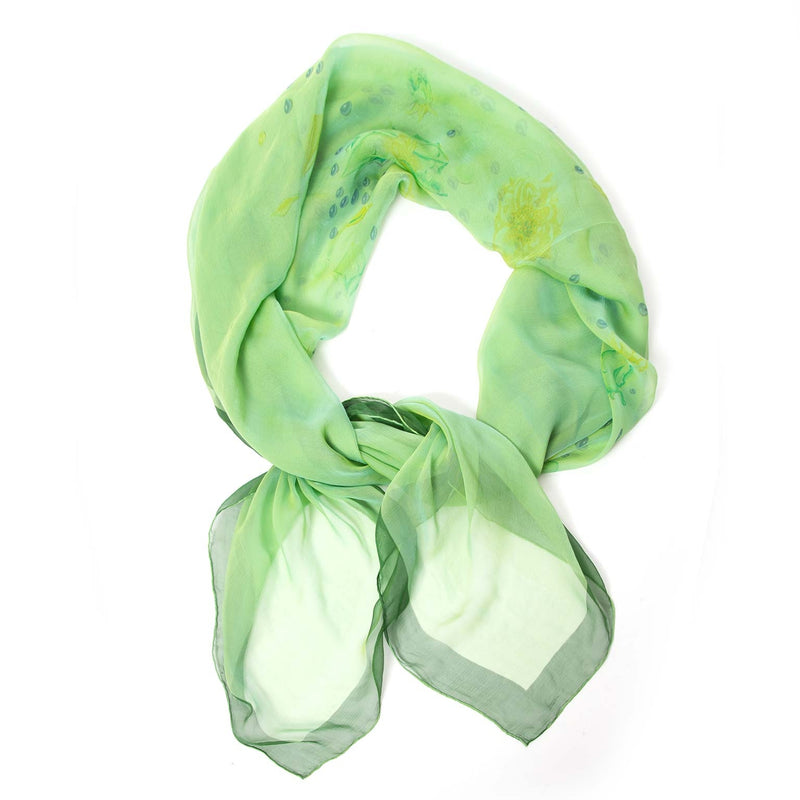koop veilig online tegen de beste prijs Hermes Green Mouseline Scarf