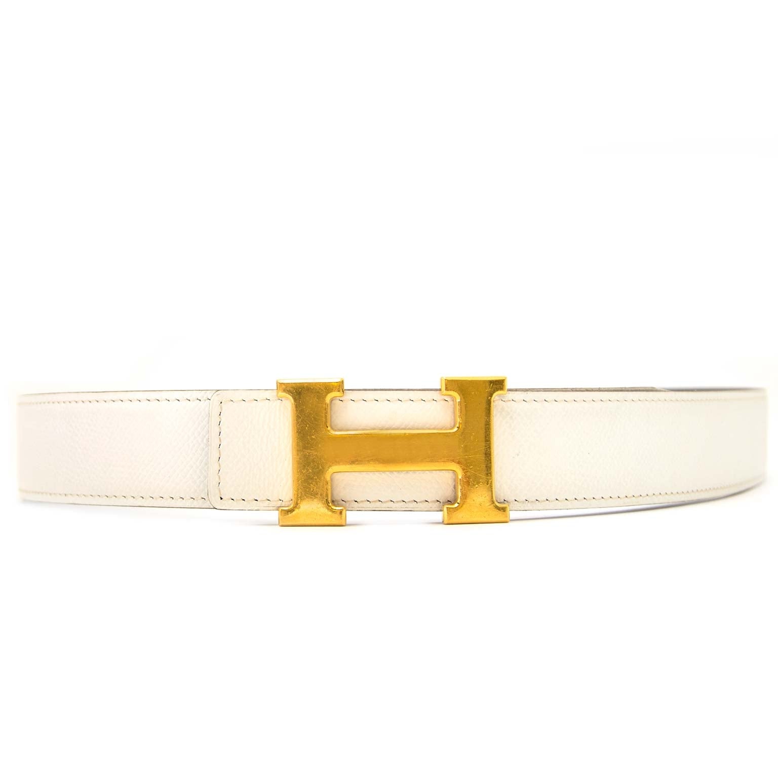 Hermès Reversible White/Black Constance H Belt