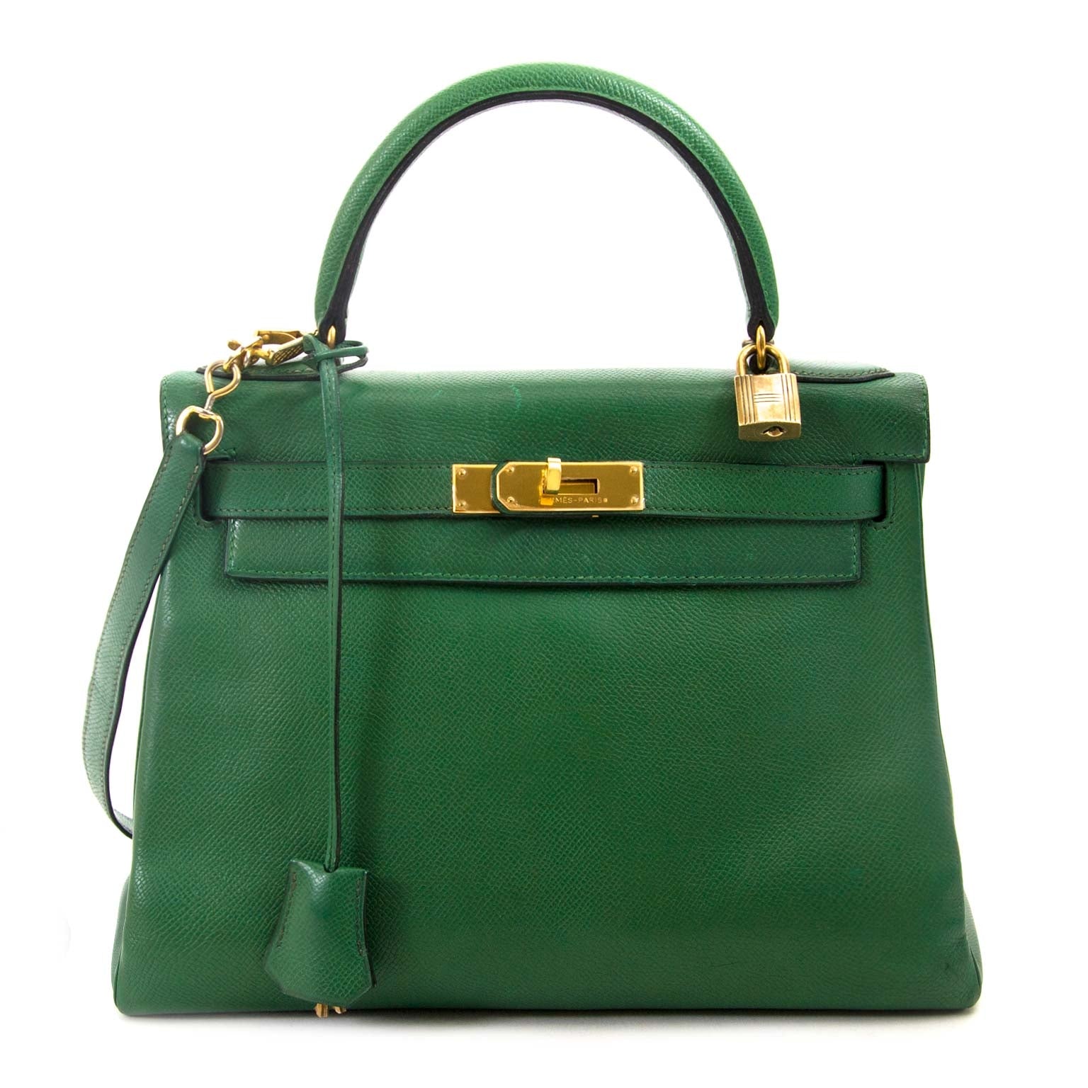 Hermès Kelly 28 Vert Bengal Courchevel GHW te koop bij Labellov in Antwerpen