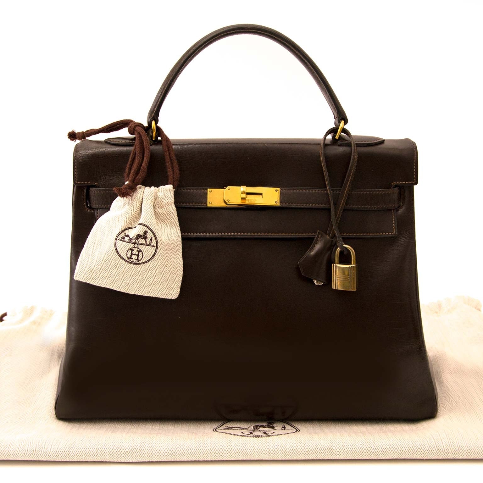 Hermès Vintage Kelly 32 Brown Boxcalf Leather GHW for sale online