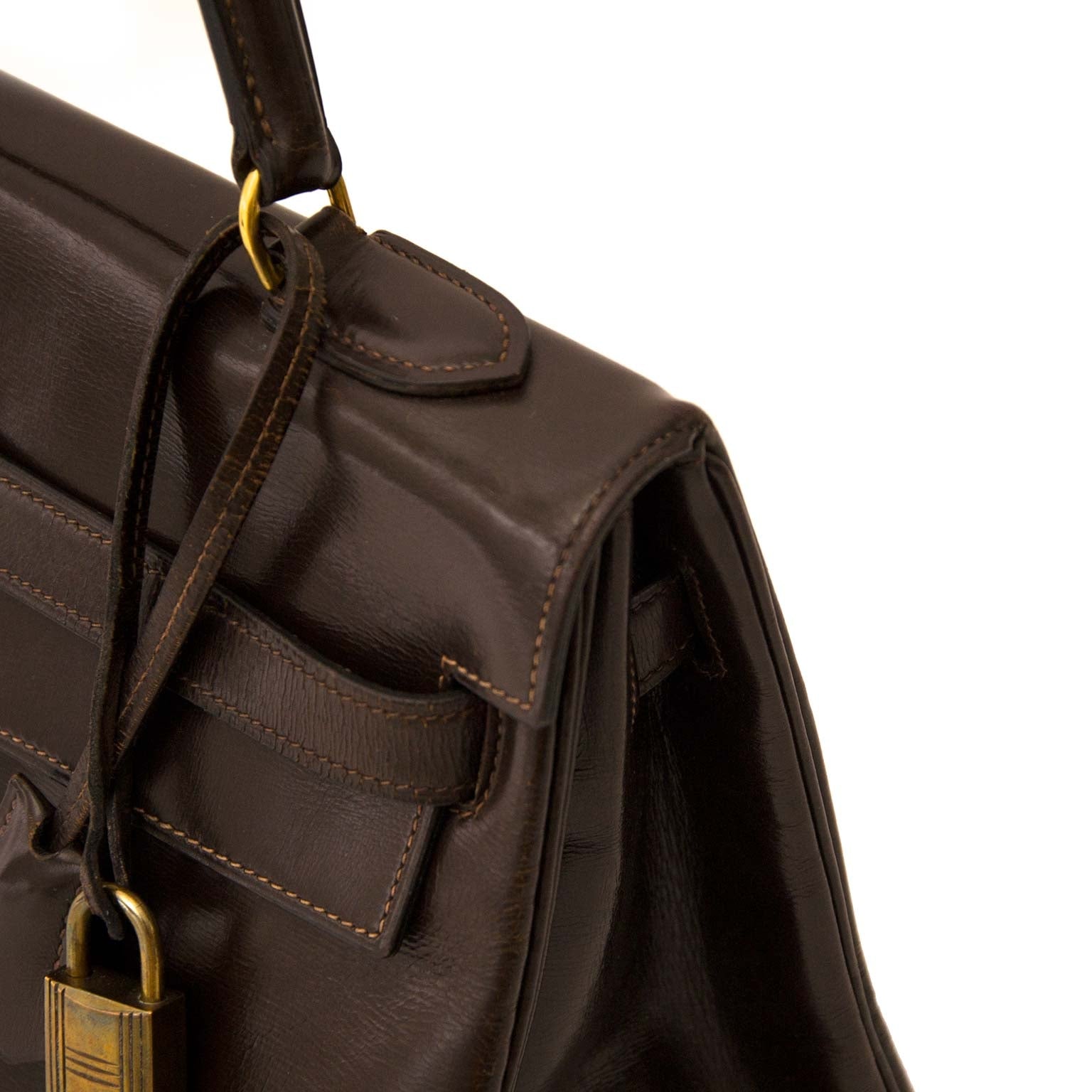Hermès Vintage Kelly 32 Brown Boxcalf Leather GHW