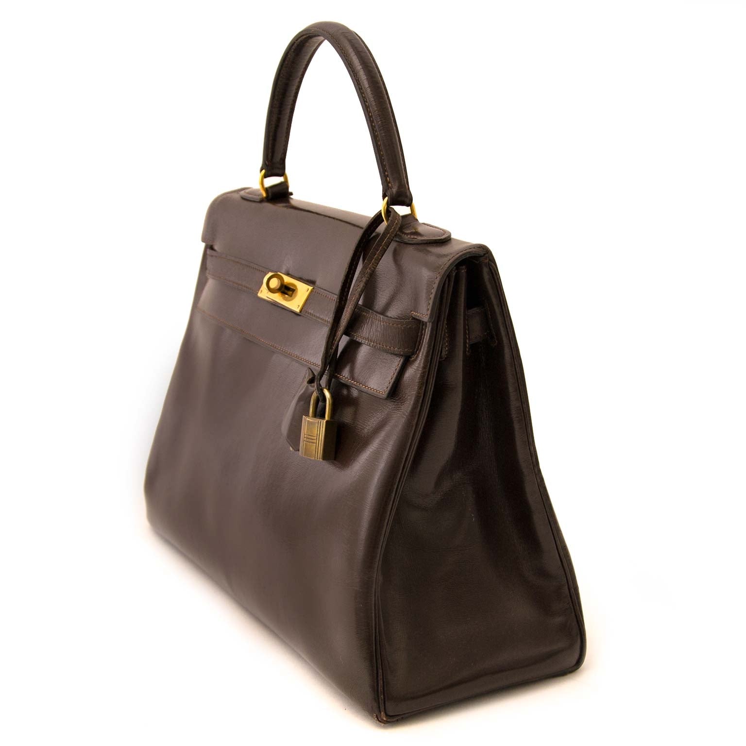 Hermès Vintage Kelly 32 Brown Boxcalf Leather GHW kopen en verkopen