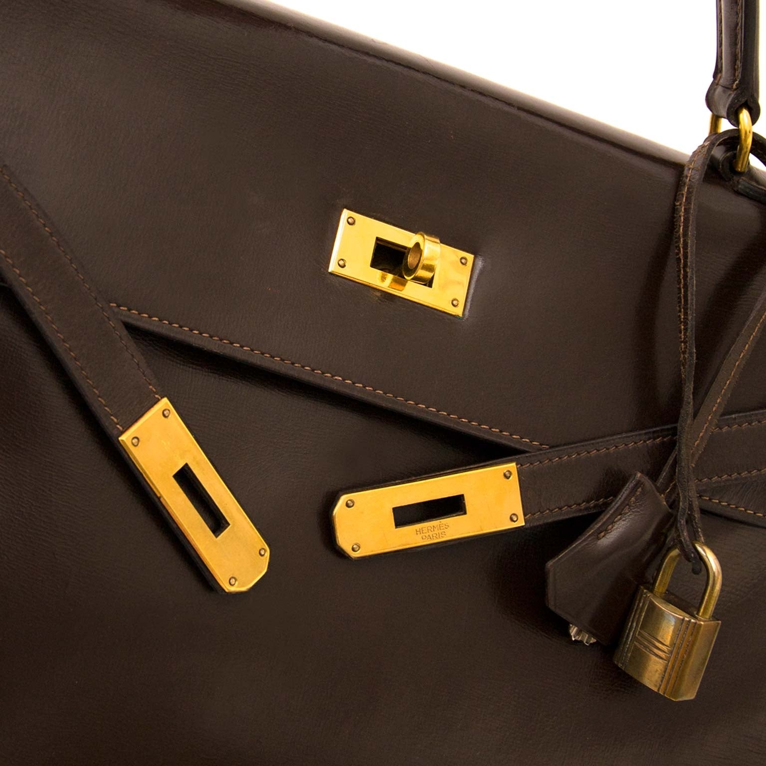 Hermès Vintage Kelly 32 Brown Boxcalf Leather GHW