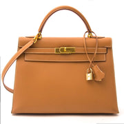 koop online Very Rare Hermes Kelly 32 Natural Sable Chamonix GHW + Strap