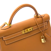 koop veilig online tegen de beste prijs Very Rare Hermes Kelly 32 Natural Sable Chamonix GHW + Strap