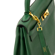 Hermes Kelly 32 Vert Bengal Courchevel Leather