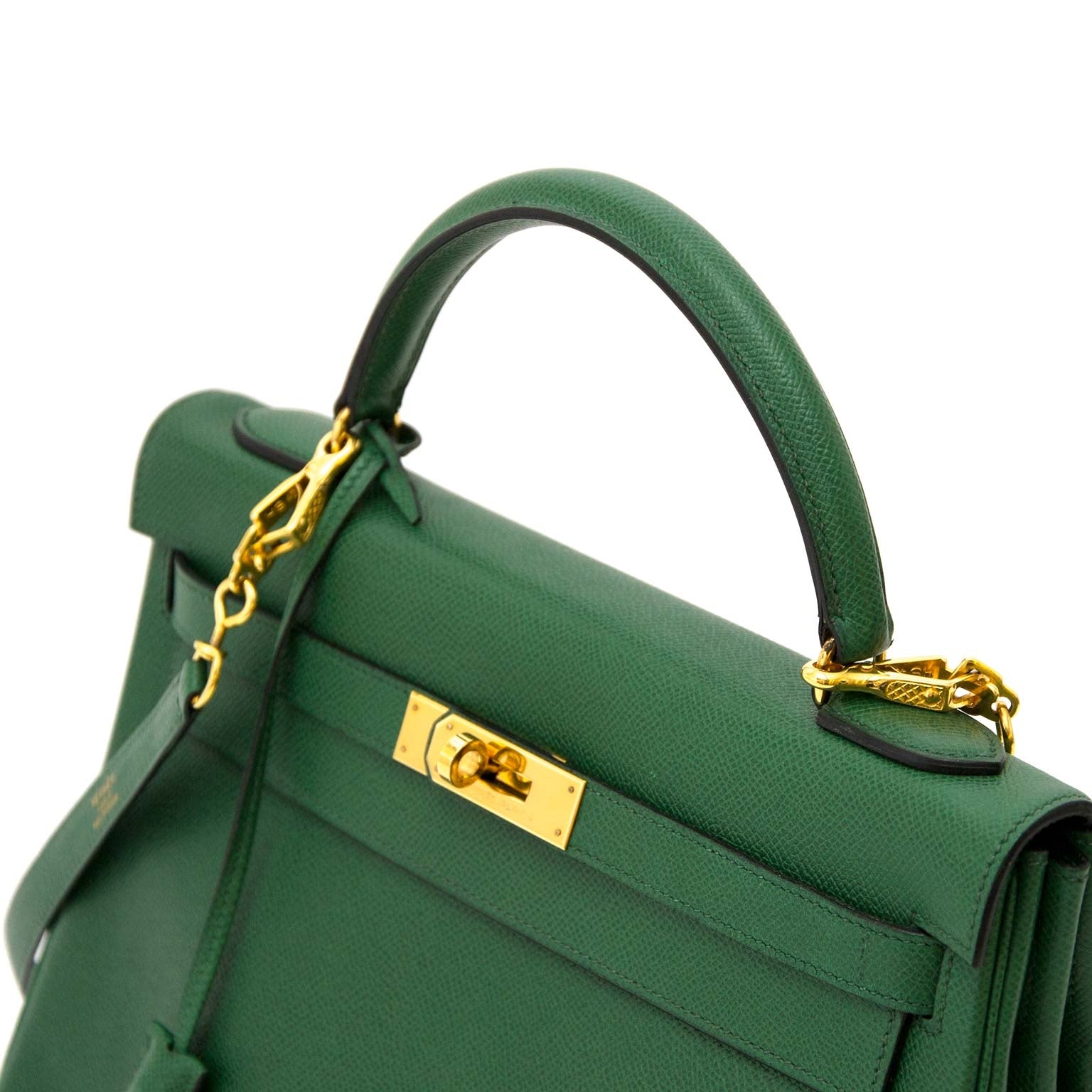 skip the waitinglist Hermes Kelly 32 Vert Bengal Courchevel Leather