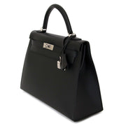 Hermès Kelly 32 Sellier Black Epsom PHW