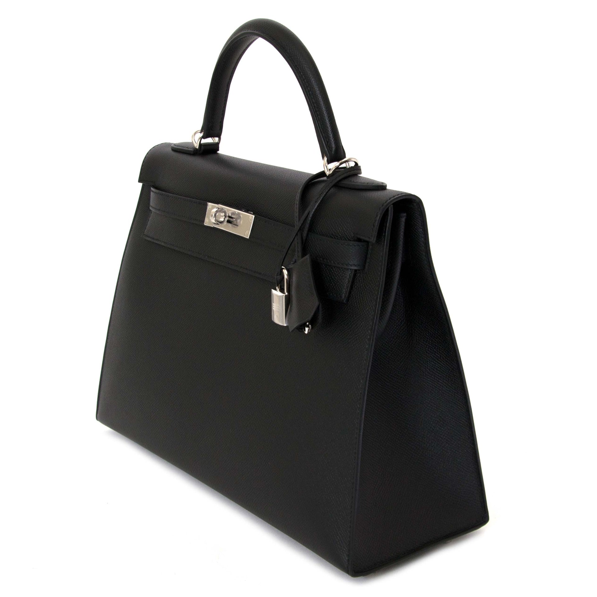 Hermès Kelly 32 Sellier Black Epsom PHW