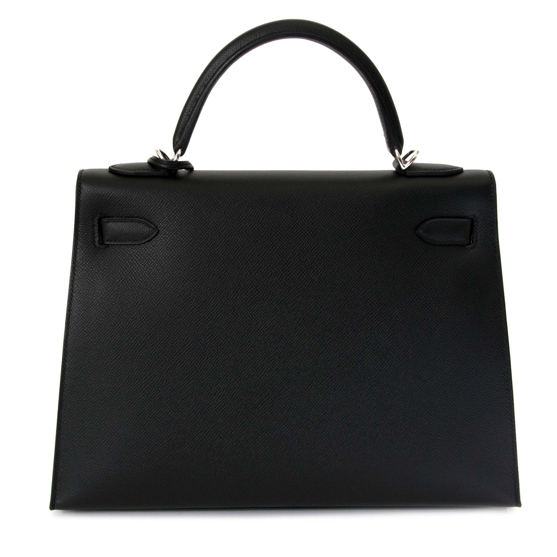 Hermès Kelly 32 Sellier Black Epsom PHW