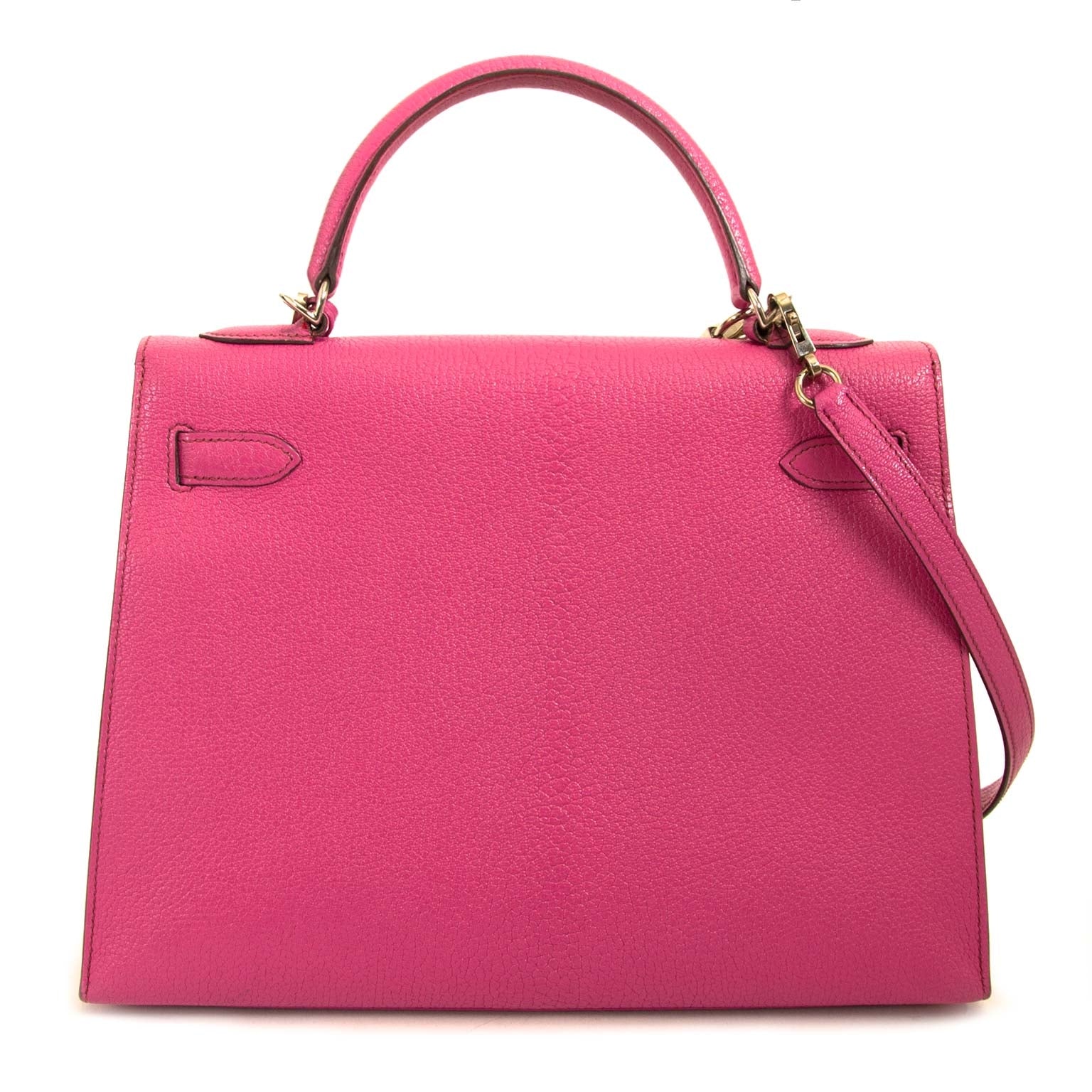 Hermès Kelly 32 Chèvre de Coromandel Sellier Fuchsia PHW – Labellov